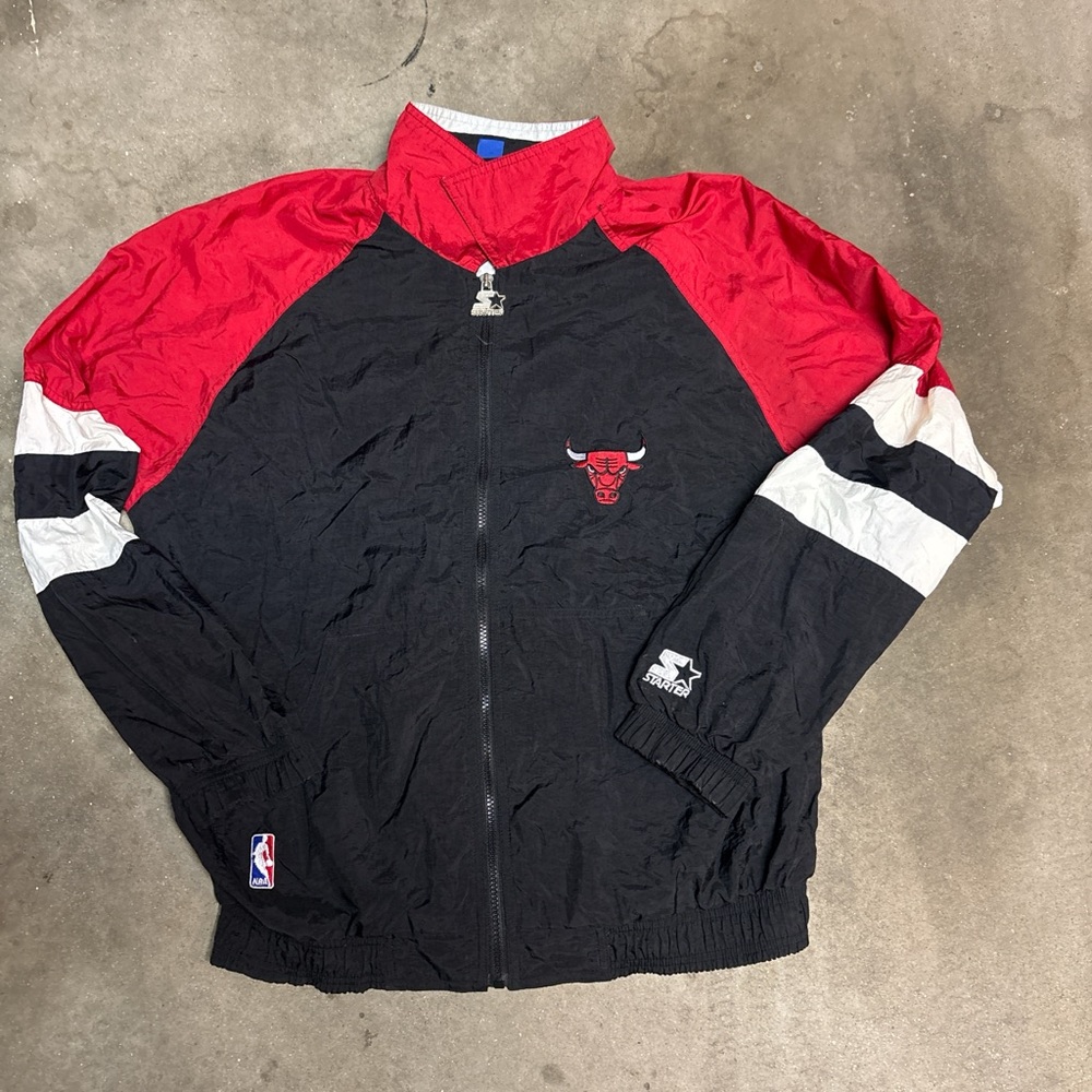 Chicago Bulls Red and Black Men's Jacket